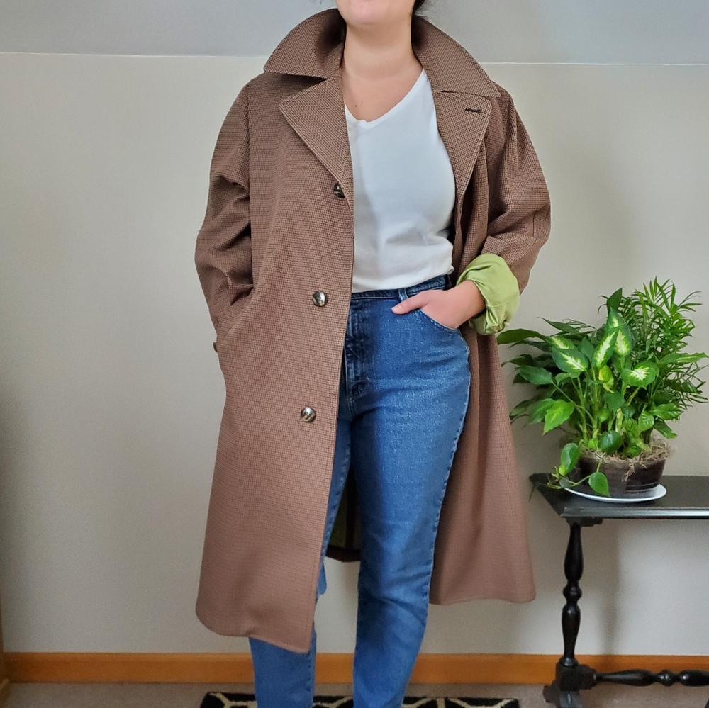 VTG | Plaid Trench Coat